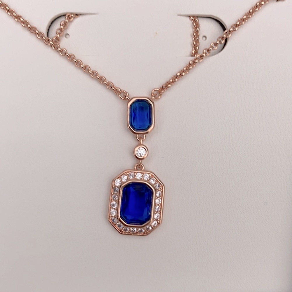 Sapphire & Rose gold necklace
